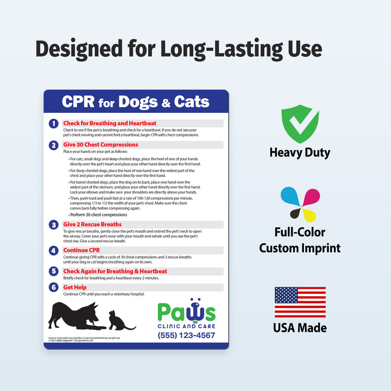 CPR for Dogs & Cats — Custom Magnets — 5 × 7 — Minimum 100