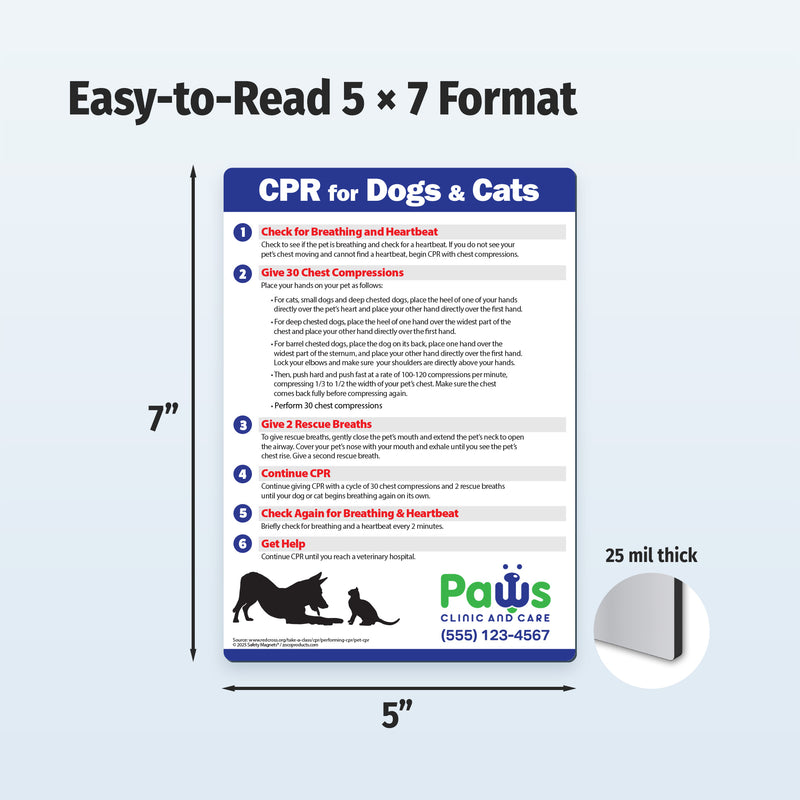 CPR for Dogs & Cats — Custom Magnets — 5 × 7 — Minimum 100