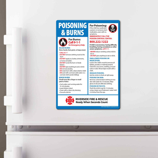 First Aid for Poisoning and Burns — Custom Magnets — 5 × 7 — Minimum 100