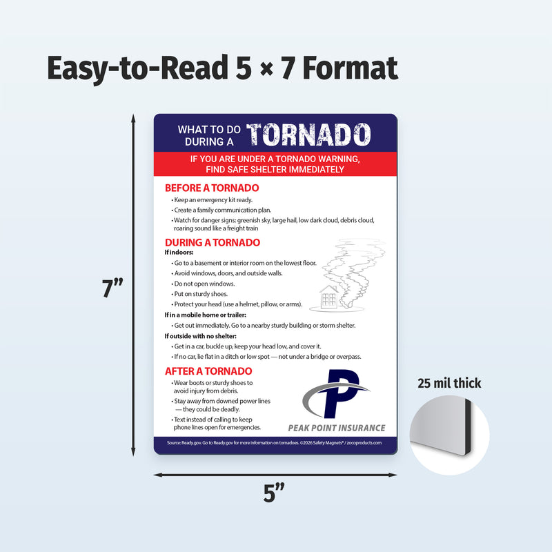 Tornado Safety — Custom Magnets — 5 x 7 — Minimum 100