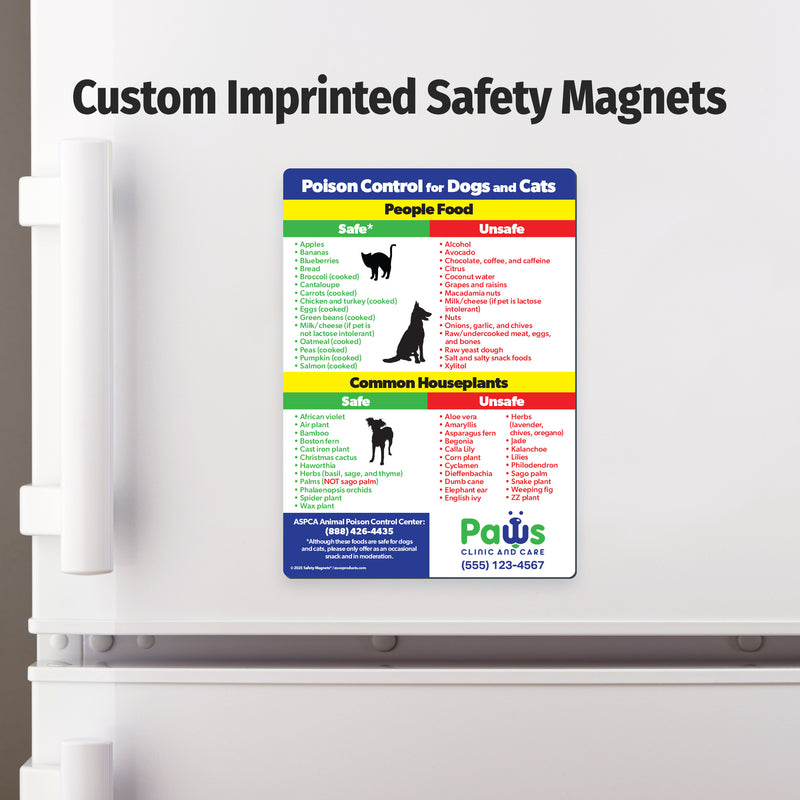 Safe and Toxic Food/Plants for Pets — Custom Magnets — 5 × 7 — Minimum 100
