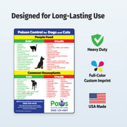 Safe and Toxic Food/Plants for Pets — Custom Magnets — 5 × 7 — Minimum 100