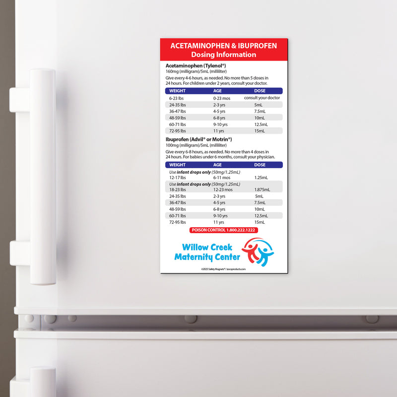 Children’s Acetaminophen & Ibuprofen Dosing Guide — Custom Safety Magnets 