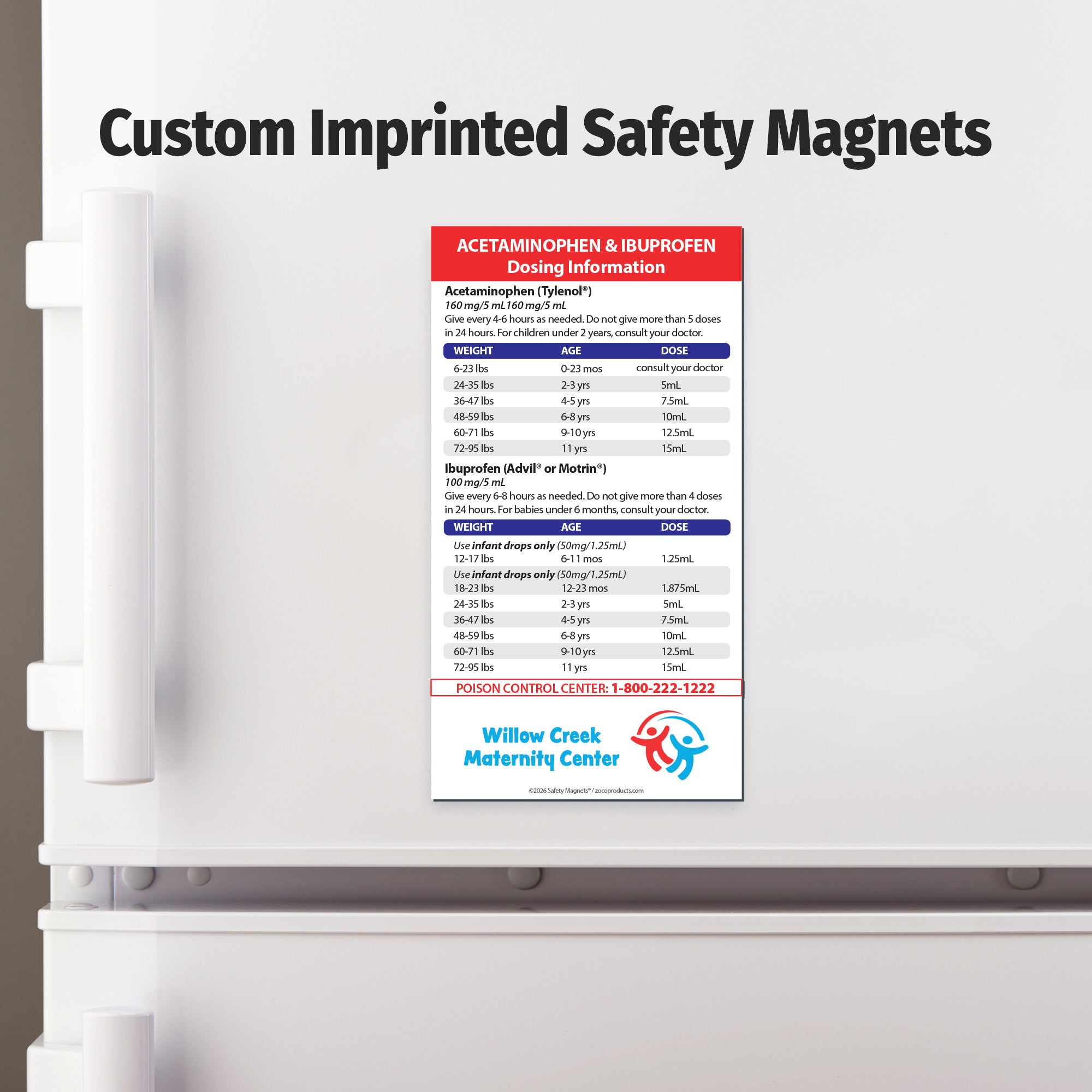 Kids' Acetaminophen & Ibuprofen Dosing Magnets - Min 100 — ZoCo