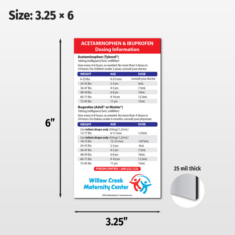Children’s Acetaminophen & Ibuprofen Dosing Guide — Custom Safety Magnets 