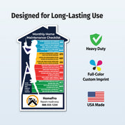 Home maintenance checklist custom magnets - add your logo