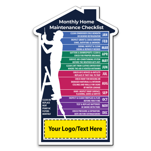 Monthly Home Maintenance Checklist (Male Contractor Design) — Custom Magnets