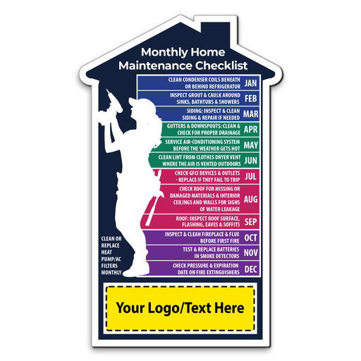 Monthly Home Maintenance Checklist (Female Contractor Design) — Custom Magnets