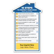 Custom house shaped home security magnet with 10 steps to protect your home