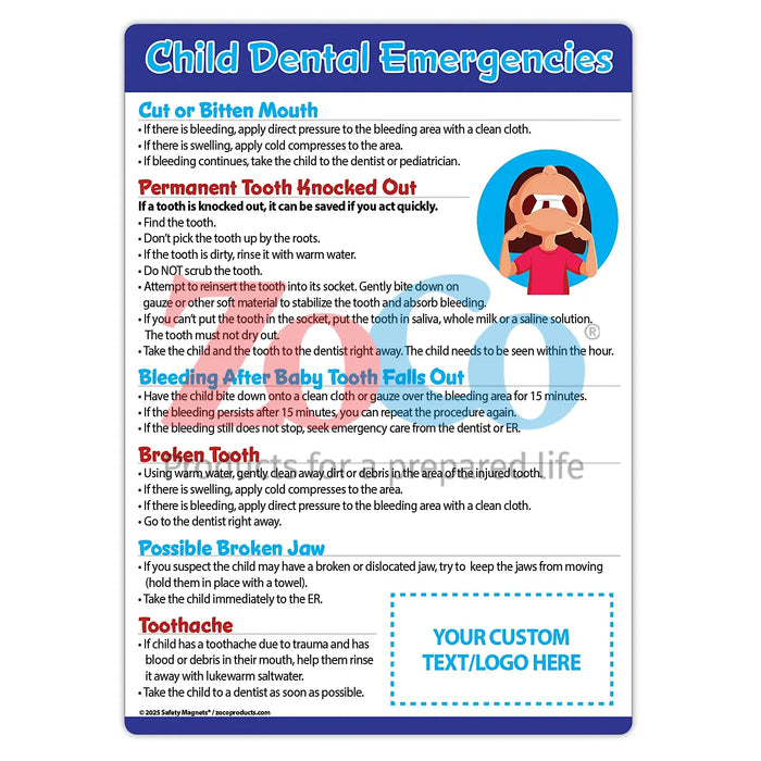 Kids Dental Emergencies - Magnets - (Min.Qty 100)