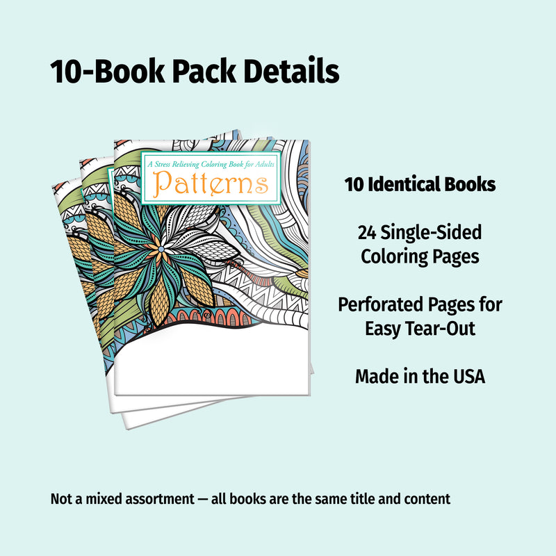 PATTERNS - Adult Stress Relieving Coloring Books in Bulk