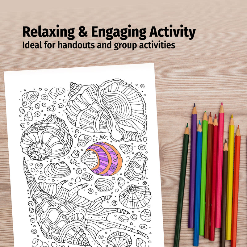 OCEANS - Adult Stress Relieving Coloring Books - Min. Qty 10 - Customize on 150+