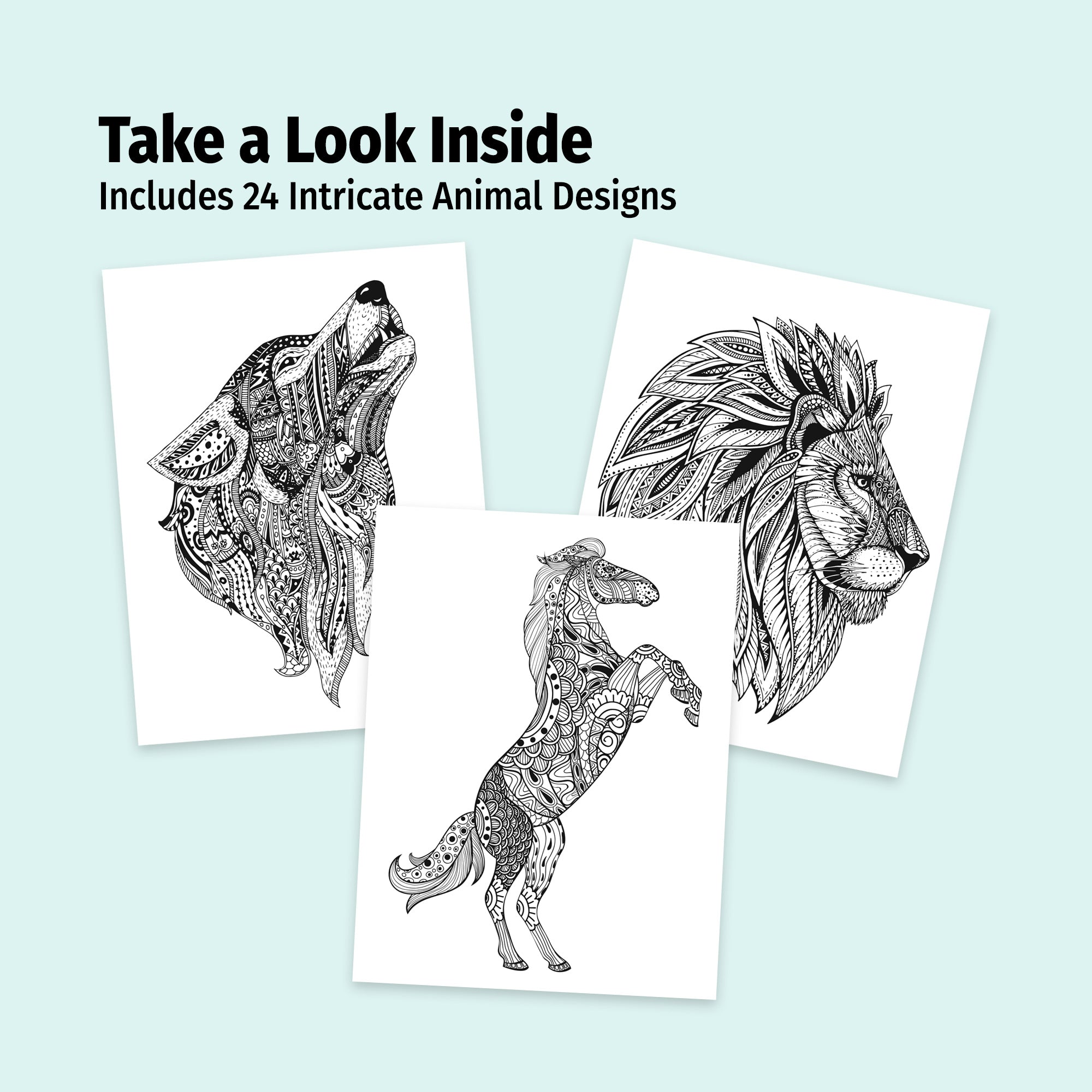 ANIMALS - Adult Stress Relieving Coloring Books in Bulk
