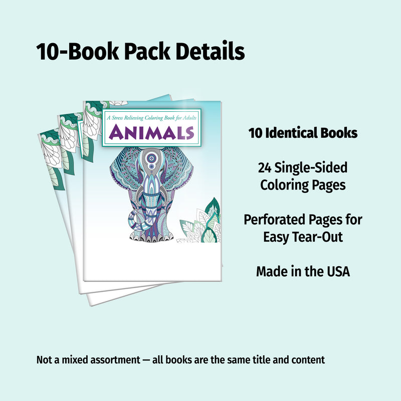 ANIMALS - Adult Stress Relieving Coloring Books in Bulk