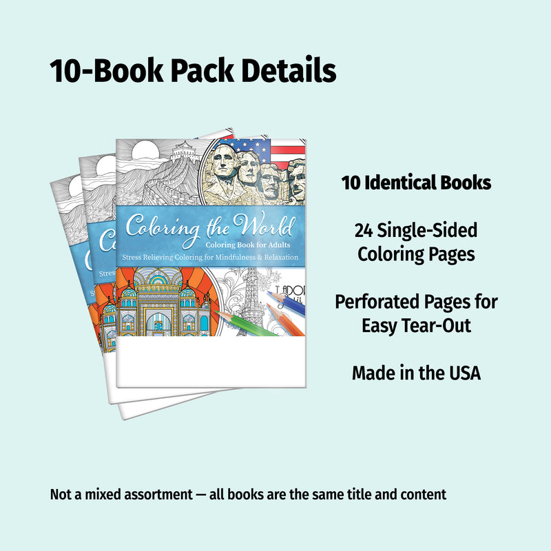 COLORING THE WORLD - Adult Stress Relieving Coloring Books in Bulk