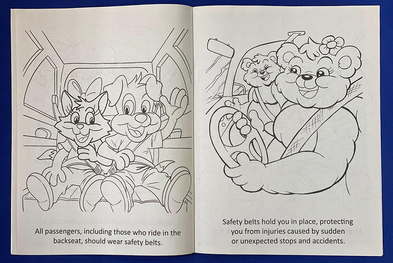 Seat Belt Safety - Kids Coloring & Activity Books - 8" x 10.5"