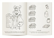 Inside pages of Recycling kids coloring and activity book