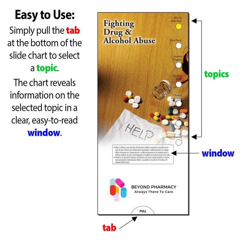 Fighting Drug & Alcohol Abuse Slide Charts (Qty 250) - Customize with Your Imprint