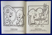 Kids nutrition coloring book inside pages about healthy foods and balanced eating