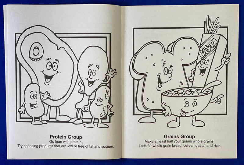 Kids nutrition coloring book inside pages about healthy foods and balanced eating