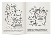 Kids chiropractor coloring book inside pages about chiropractic care and healthy habits