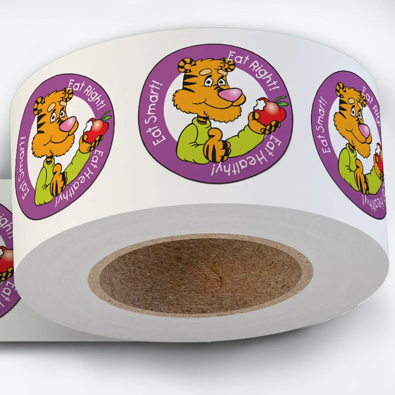 Nutrition Education: Fruits & Veggies Theme - Kids Stickers - 2" Round