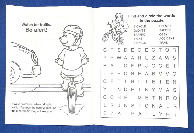 Bike safety activity pages for kids