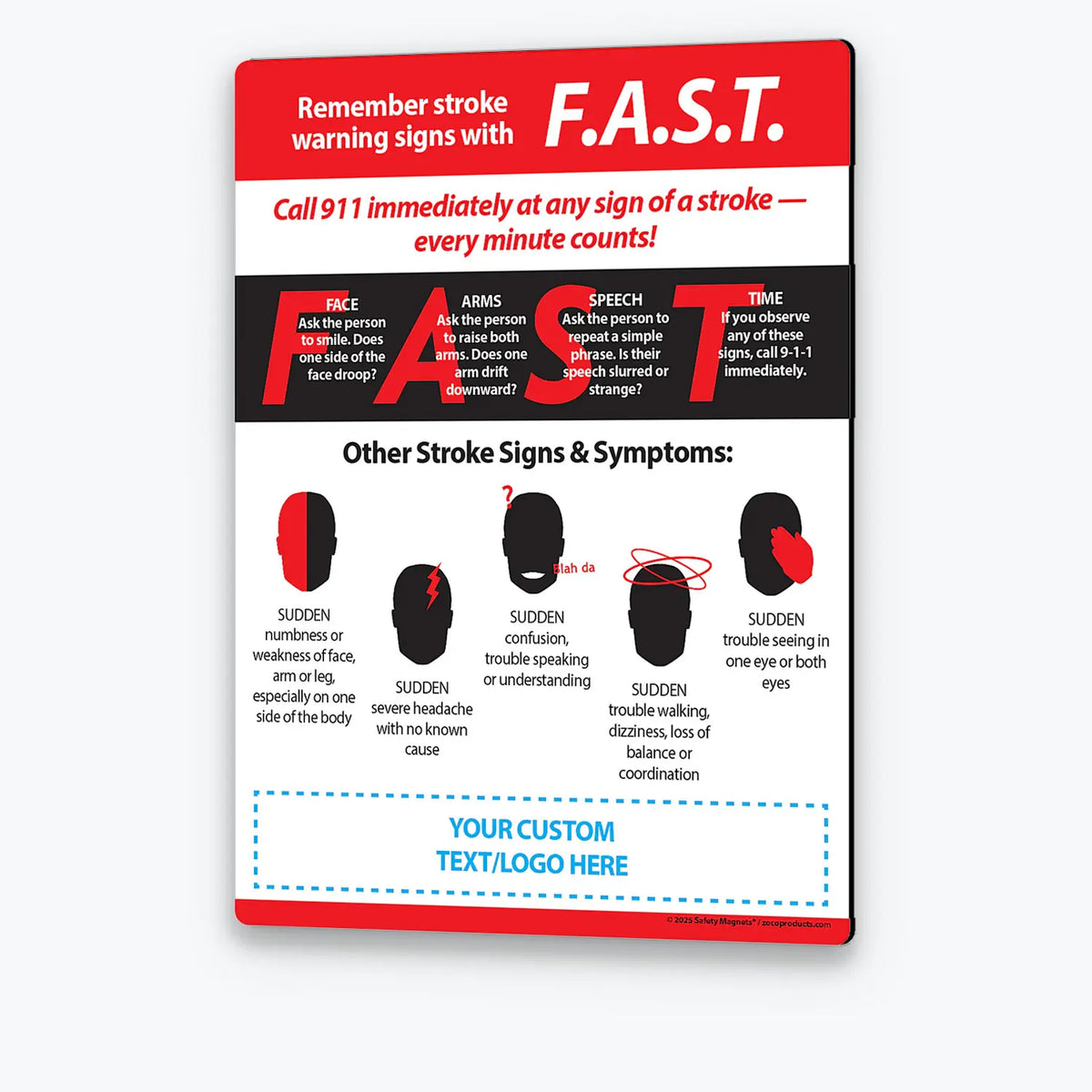 FAST Stroke Warning Signs Promotional Fridge Magnets — ZoCo Products