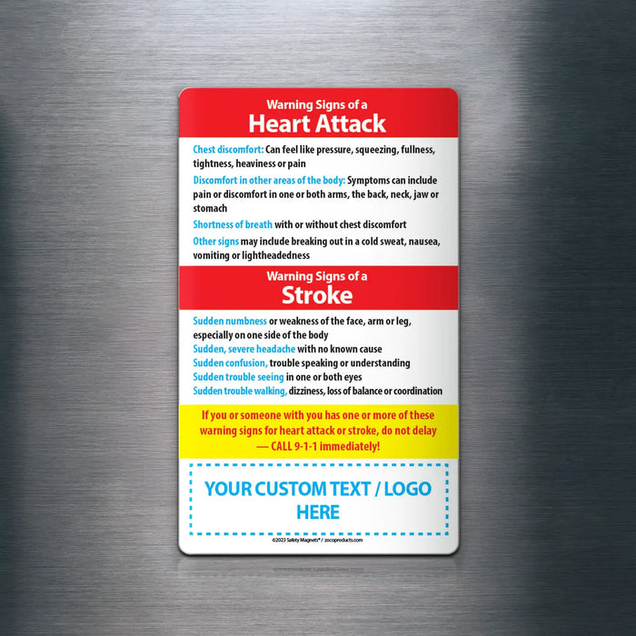 Heart Attack & Stroke Signs - Magnets - (Min.Qty 100)