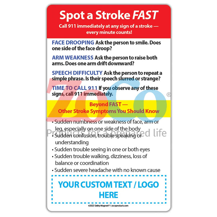 FAST Stroke Signs - Magnets  - (Min.Qty 100)