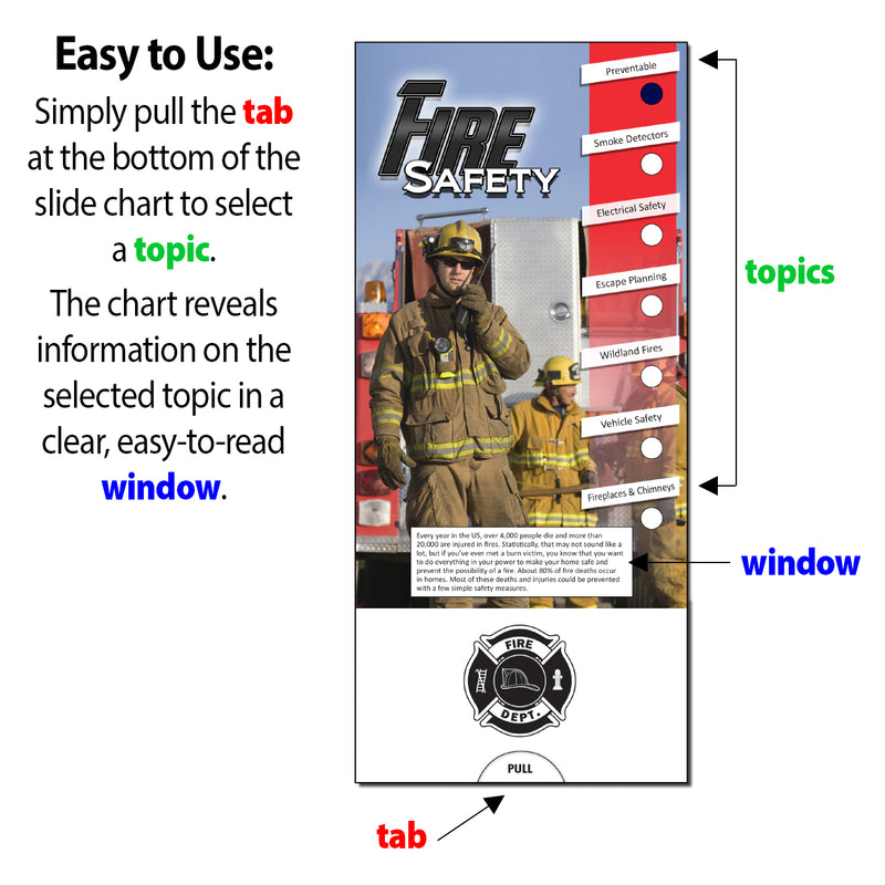 Fire Safety Custom Slide Charts - 3.75 x 8.5 - Min Qty 250