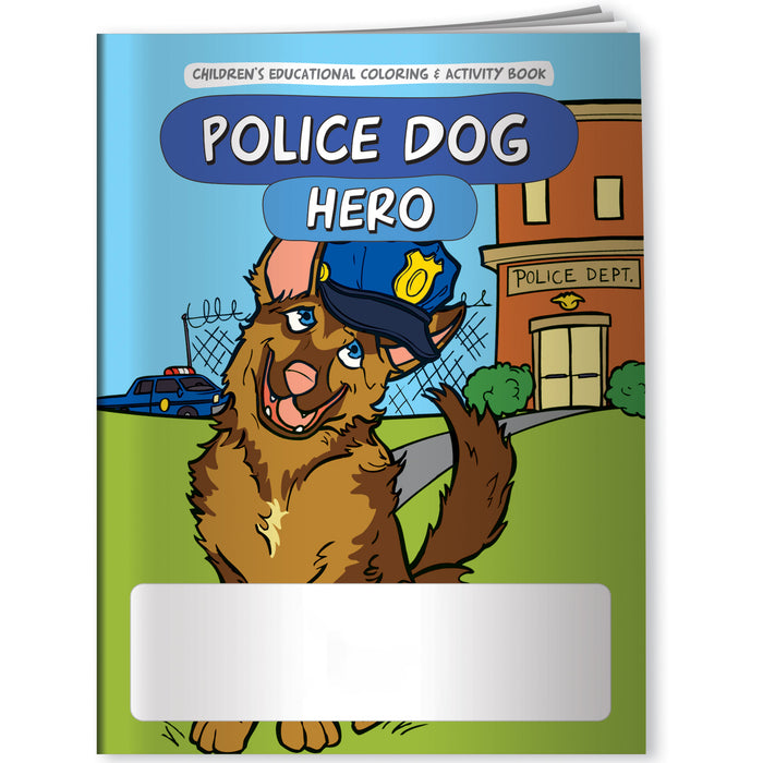 CUSTOM COLORING BOOKS - Police Dog Hero (300 min qty)