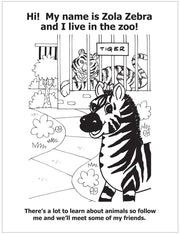 CUSTOM COLORING BOOKS - A View of the Zoo with Zola Zebra
