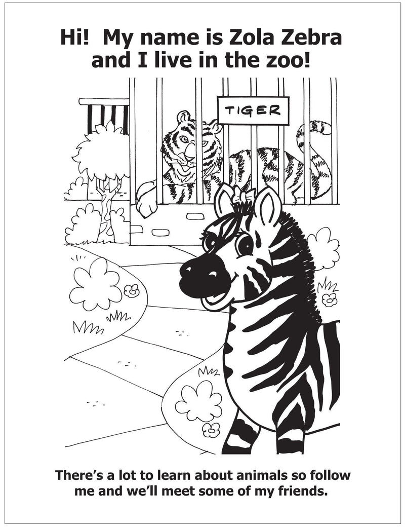 CUSTOM COLORING BOOKS - A View of the Zoo with Zola Zebra