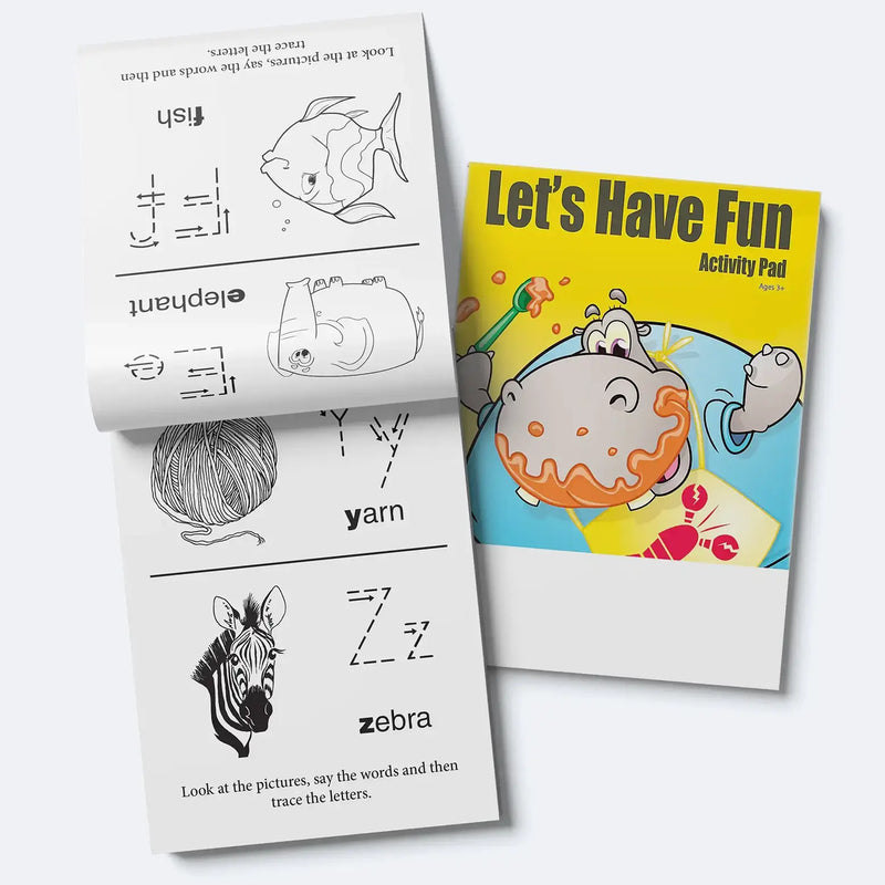 Let’s Have Fun kids mini activity pad with games mazes coloring and puzzles
