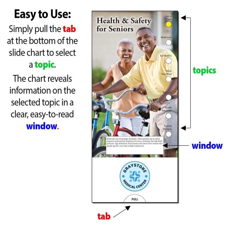 Health & Safety for Seniors Custom Slide Charts - 3.75 x 8.5 - Min Qty 250