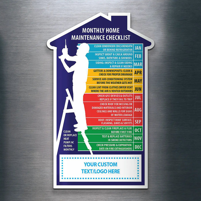 Monthly Home Maintenance Checklist - Magnets - (Min.Qty 250)