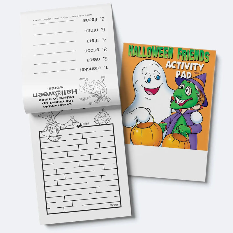 Halloween Friends - Kids Mini Activity Pads - 5.25" x 7.75" (Min.Qty 50)