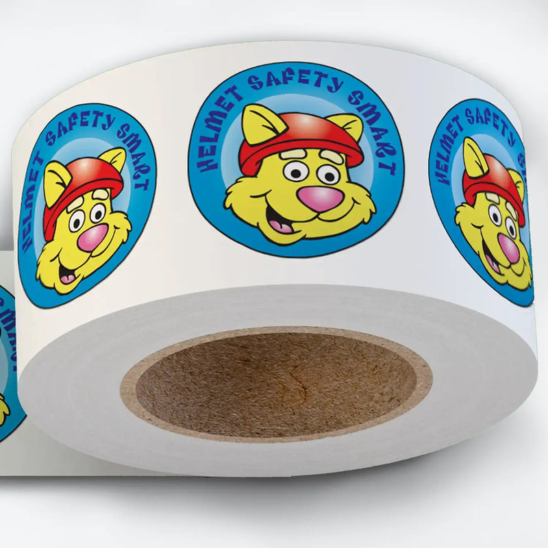 Bike Safety "Helmet Safety Smart" - Kids Stickers -2" Round