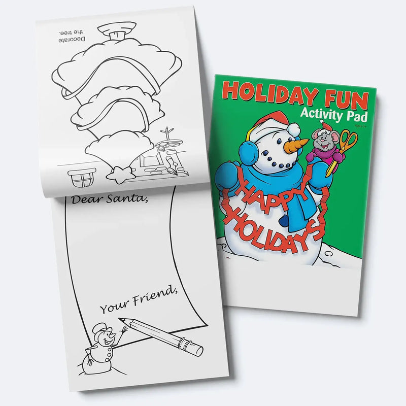Holiday Fun - Kids Mini Activity Pads - 5.25" x 7.75" (Min.Qty 50)