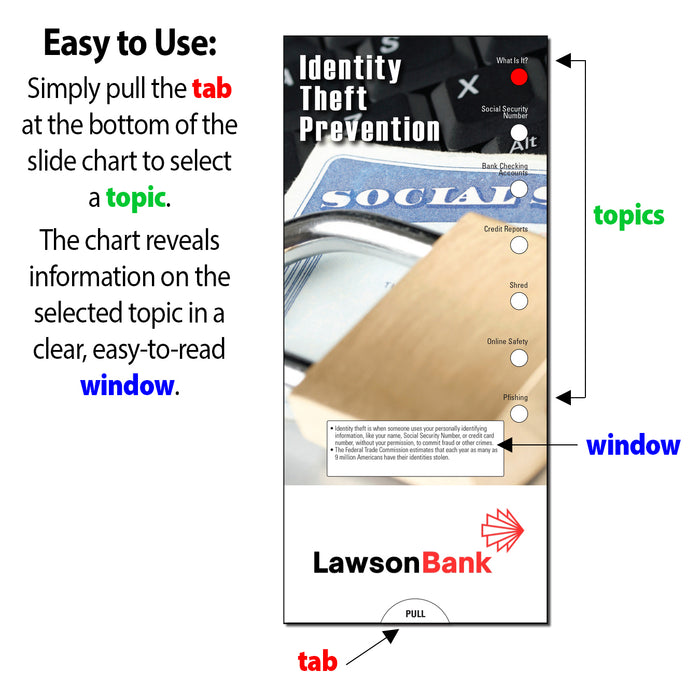 Identity Theft Prevention Slide Charts (Qty 250) - Customize with Your Imprint