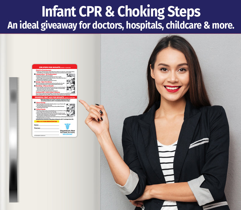 ZoCo - Infant CPR/Choking - Laminated Card w/ Magnet & Marker - Custom Safety Magnets