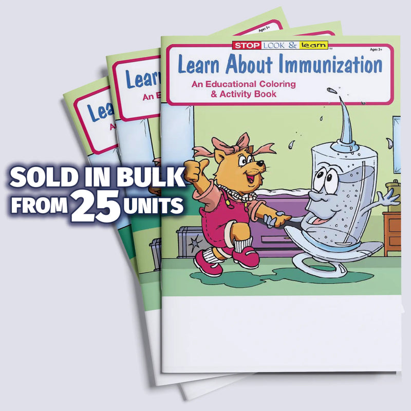 Learn About Immunization - Kids Coloring & Activity Books - 8" x 10.5"