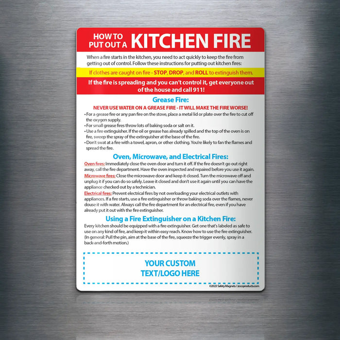 How to Put Out a Kitchen Fire - Magnets - (Min.Qty 100)