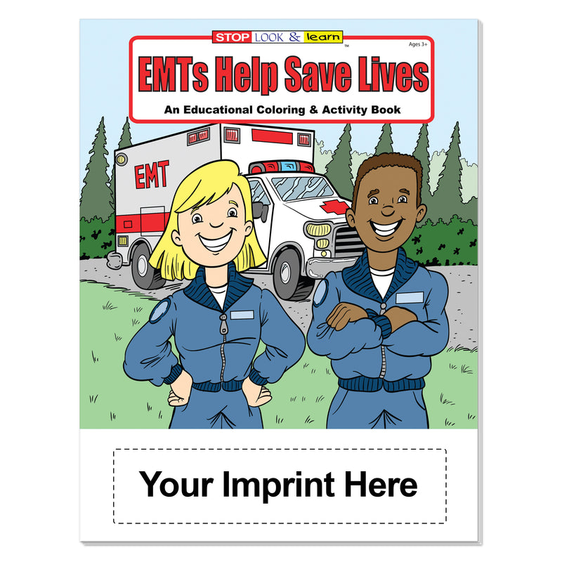 16-page EMT coloring and activity books for kids ages 3+