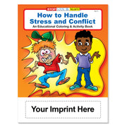 Stress and conflict management coloring books with optional imprint