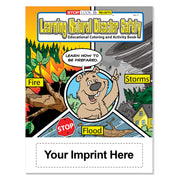 Custom imprint example for Natural Disaster Safety coloring books
