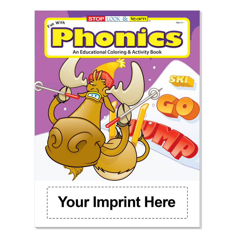Custom Fun With Phonics coloring book imprint area