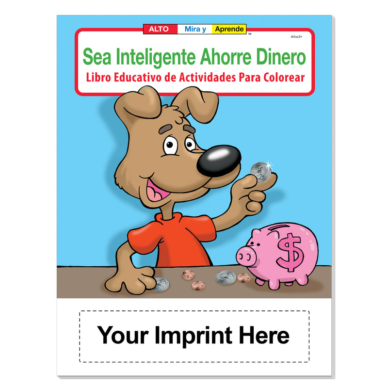 Spanish money skills coloring book for banks and credit unions