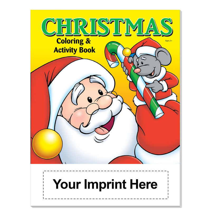Christmas coloring books for kids with custom imprint option